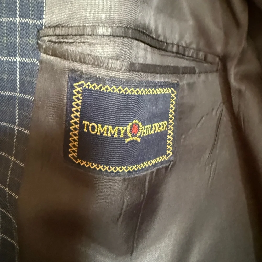 Tommy - Men's Blue Checkered Blazer - Picture 3 of 4